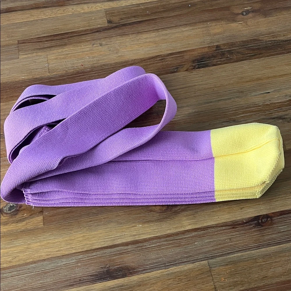 Pleated Accordion Knit Tote Bag Purple and Yellow NEW